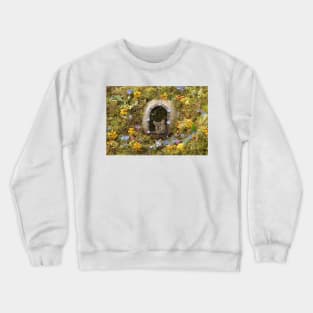 George the mouse with spring flowers 237 Crewneck Sweatshirt